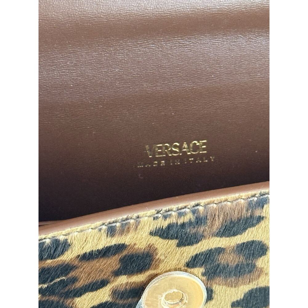 VERSACE Medusa Plaque Leopard Printed Top HANDLE Bag $ 2800 Retail - Picture 10 of 16